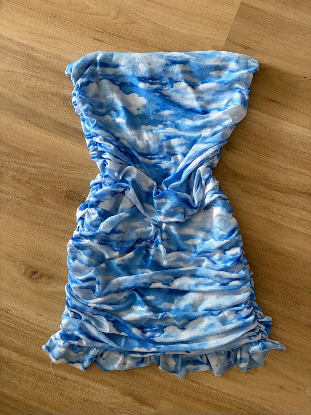Blue Blush Light Blue Cloud-Print Sundress